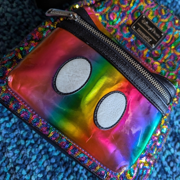 Disney Parks Rainbow Sequins Mini Back Pack - Picture 2 of 15